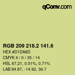 カラーコード: RGB 209 218.2 141.6 | qconv.com