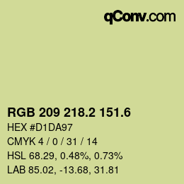 カラーコード: RGB 209 218.2 151.6 | qconv.com