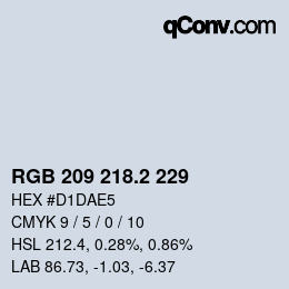 カラーコード: RGB 209 218.2 229 | qconv.com