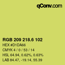 カラーコード: RGB 209 218.6 102 | qconv.com