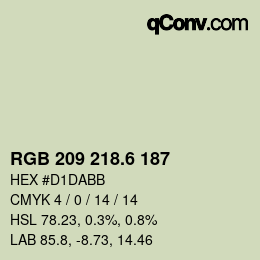 カラーコード: RGB 209 218.6 187 | qconv.com