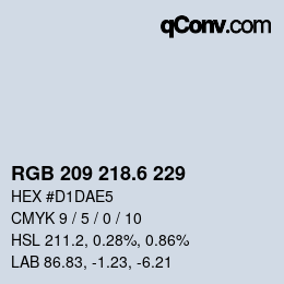 カラーコード: RGB 209 218.6 229 | qconv.com