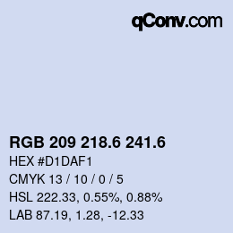 カラーコード: RGB 209 218.6 241.6 | qconv.com