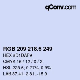 カラーコード: RGB 209 218.6 249 | qconv.com