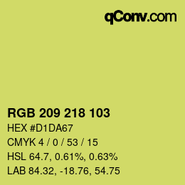 Color code: RGB 209 218 103 | qconv.com