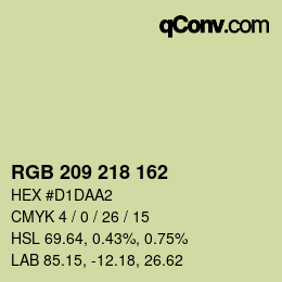 Color code: RGB 209 218 162 | qconv.com