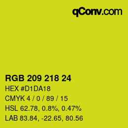 カラーコード: RGB 209 218 24 | qconv.com