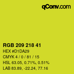 Color code: RGB 209 218 41 | qconv.com