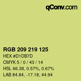 Farbcode: RGB 209 219 125 | qconv.com