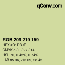 Código de color: RGB 209 219 159 | qconv.com