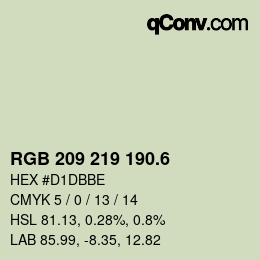 カラーコード: RGB 209 219 190.6 | qconv.com