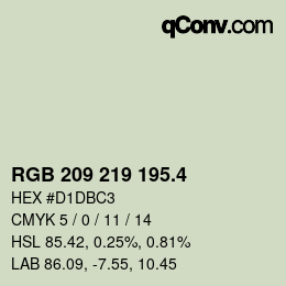 カラーコード: RGB 209 219 195.4 | qconv.com