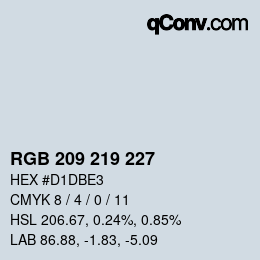 Color code: RGB 209 219 227 | qconv.com