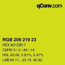 Color code: RGB 209 219 23 | qconv.com
