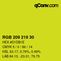 カラーコード: RGB 209 219 30 | qconv.com