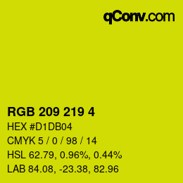 Color code: RGB 209 219 4 | qconv.com