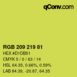 Color code: RGB 209 219 81 | qconv.com