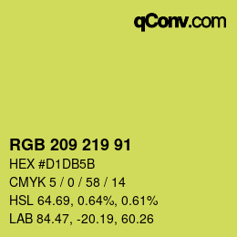 Color code: RGB 209 219 91 | qconv.com