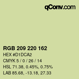 カラーコード: RGB 209 220 162 | qconv.com