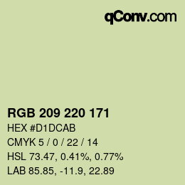 Color code: RGB 209 220 171 | qconv.com