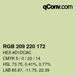 カラーコード: RGB 209 220 172 | qconv.com