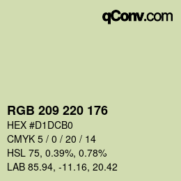 Color code: RGB 209 220 176 | qconv.com