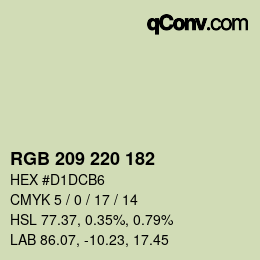 Color code: RGB 209 220 182 | qconv.com