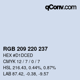 Color code: RGB 209 220 237 | qconv.com