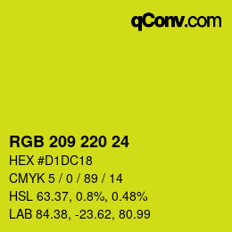 颜色代码: RGB 209 220 24 | qconv.com