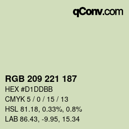 Color code: RGB 209 221 187 | qconv.com