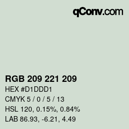 Color code: RGB 209 221 209 | qconv.com