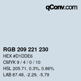 カラーコード: RGB 209 221 230 | qconv.com