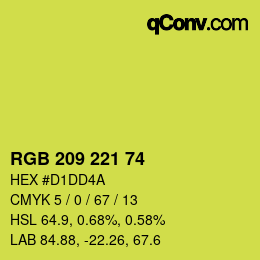 カラーコード: RGB 209 221 74 | qconv.com