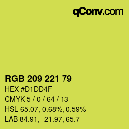 Color code: RGB 209 221 79 | qconv.com