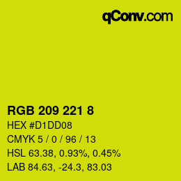 Color code: RGB 209 221 8 | qconv.com