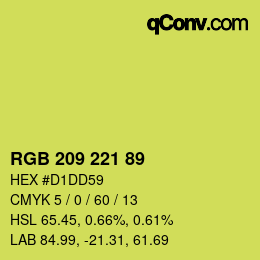 Color code: RGB 209 221 89 | qconv.com