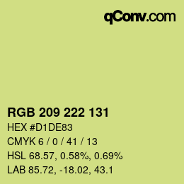 カラーコード: RGB 209 222 131 | qconv.com