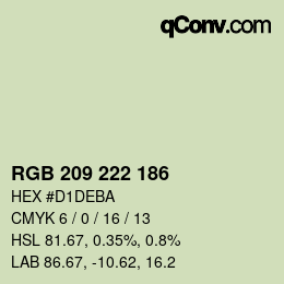 カラーコード: RGB 209 222 186 | qconv.com