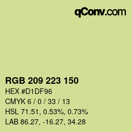Código de color: RGB 209 223 150 | qconv.com