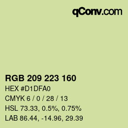 颜色代码: RGB 209 223 160 | qconv.com