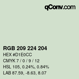 カラーコード: RGB 209 224 204 | qconv.com