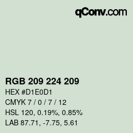 カラーコード: RGB 209 224 209 | qconv.com