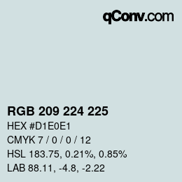 Color code: RGB 209 224 225 | qconv.com