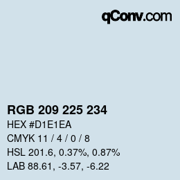 Farbcode: RGB 209 225 234 | qconv.com