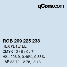 Color code: RGB 209 225 238 | qconv.com
