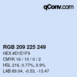 Color code: RGB 209 225 249 | qconv.com