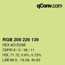 颜色代码: RGB 209 226 139 | qconv.com