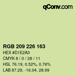 Farbcode: RGB 209 226 163 | qconv.com