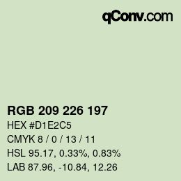 Color code: RGB 209 226 197 | qconv.com