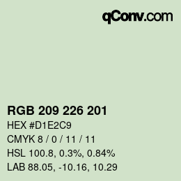 Color code: RGB 209 226 201 | qconv.com